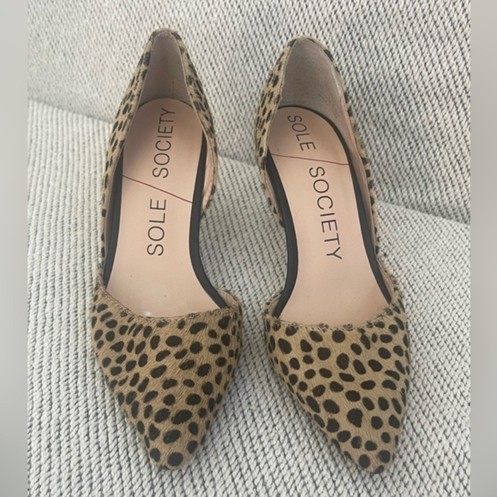 Sole Society Brown and Black Heels with Leopard Print